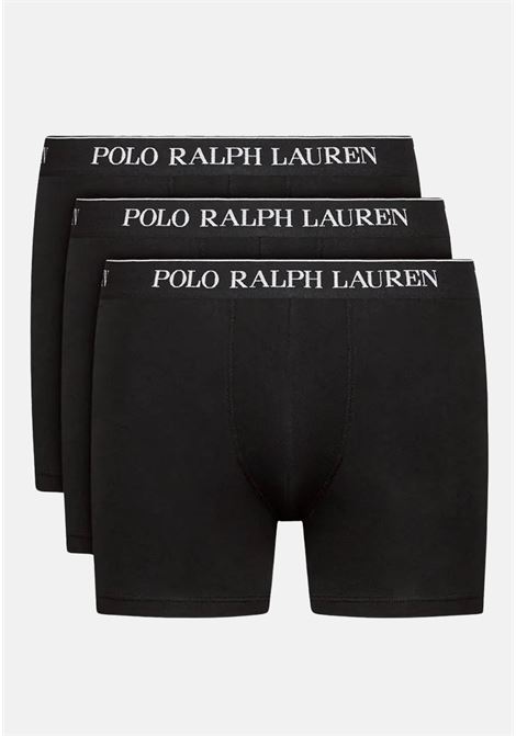 Set of three black boxer shorts for men RALPH LAUREN | 714835885002Black